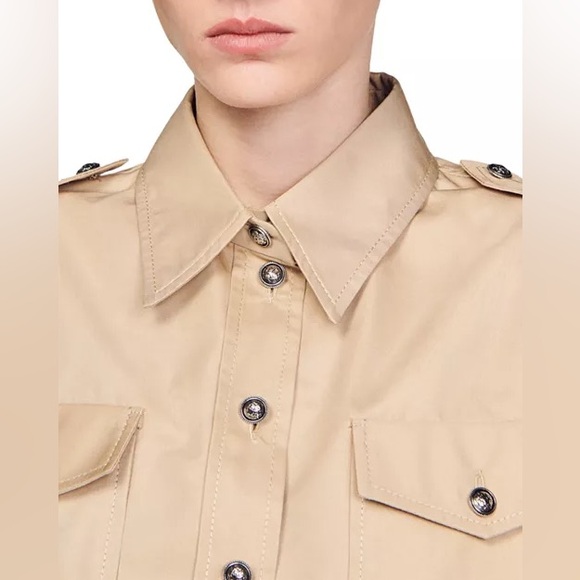 SANDRO Indiana Cropped Shirt. NEW WITH TAGS! - Picture 4 of 11